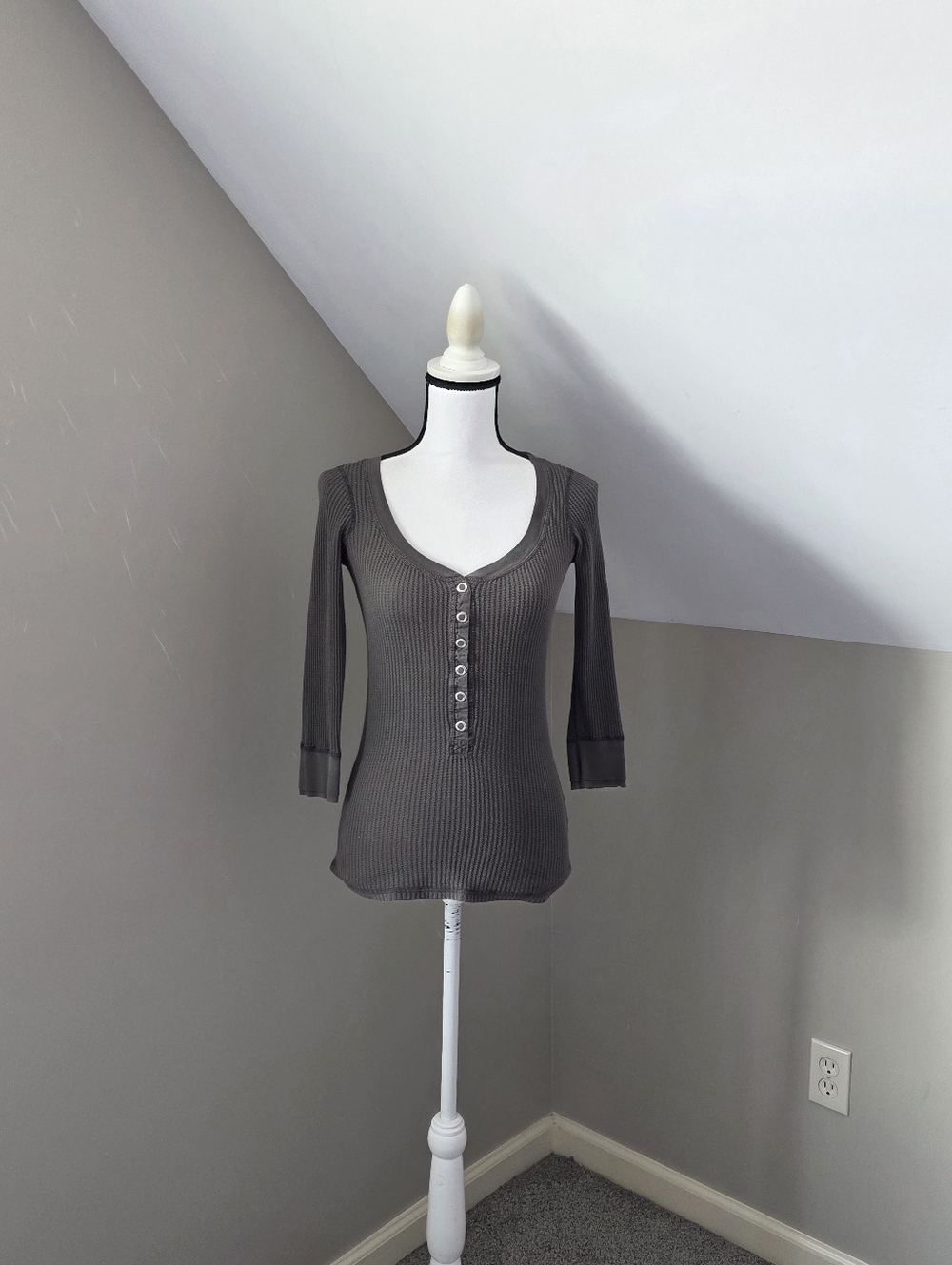 Juicy Couture Y2K Henley Thermal Top